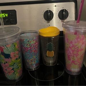 Lilly Pulitzer Vibrant Floral and Pineapple Tumblers